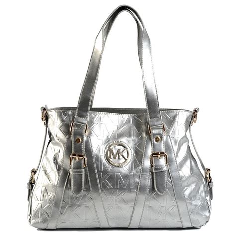 michael kors handtasche weiss|michael kors silver satchel handbag.